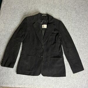 Kathy Davis Size 8 Medium Vintage Black Corduroy Blazer Jacket Lapel Womens